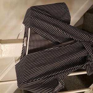 Long b&w striped wrap dress